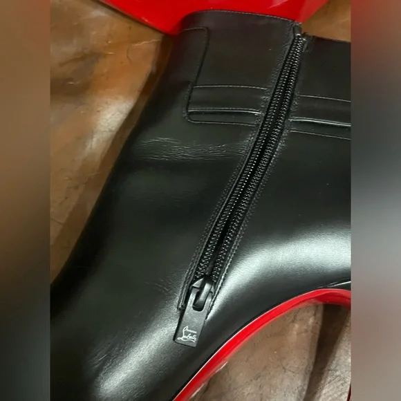 New Christian Louboutin Lock So Kate Leather 100 Sexy Booties DAMAGED ZIPPER 42 - Picture 11 of 15